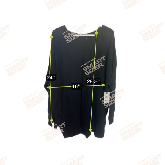 Terra & Sky NWT Plus Size 3X Black Sweatshirt Long Sleeve Pullover Top - Picture 7 of 8
